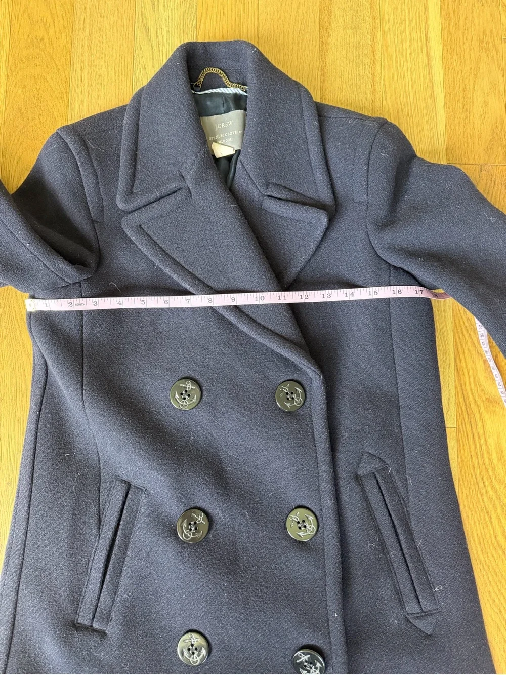 ⚓ J.Crew Stadium Cloth Nello Gori Navy Pea Coat Size 4 ⚓ - Picture 11 of 14